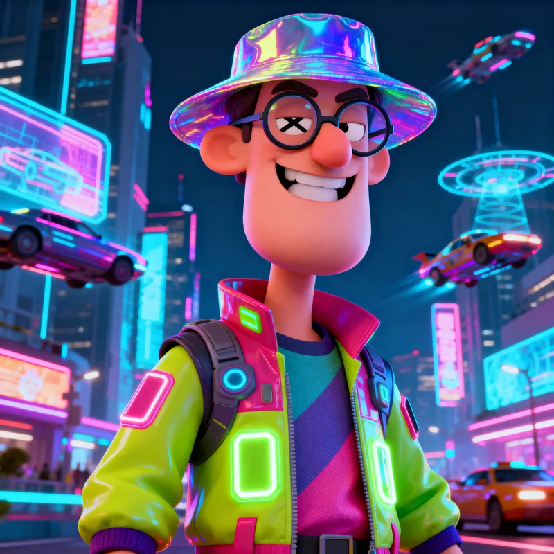 Goofy Looking Futuristic Man in Style