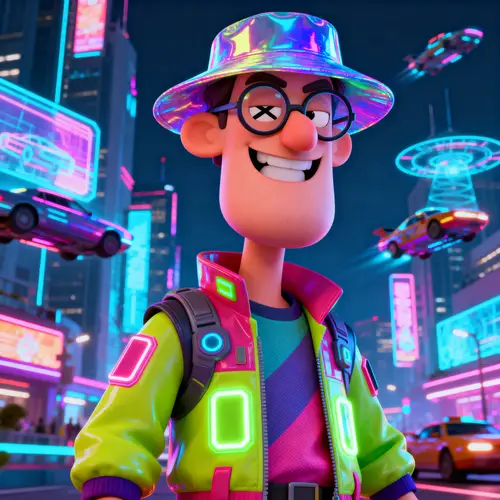 Goofy Looking Futuristic Man in Style