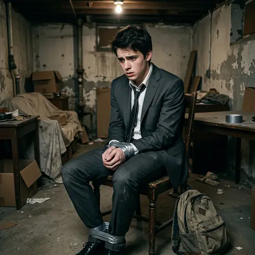 Distressed 18-Year-Old Boy in Suit Kidnapped and Tied Up