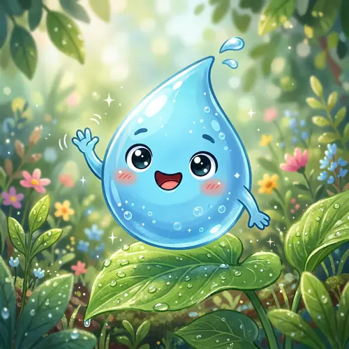 Cute Friendly Water Drop Character