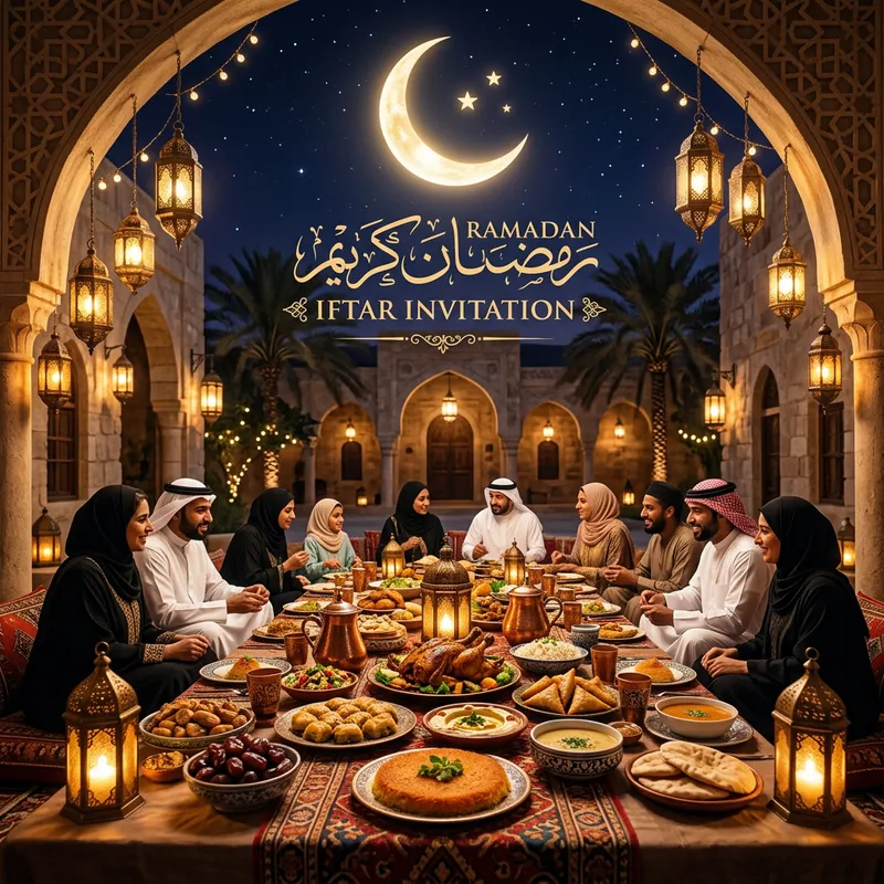 Spirit of Ramadan: Traditional Feast Invitation Design