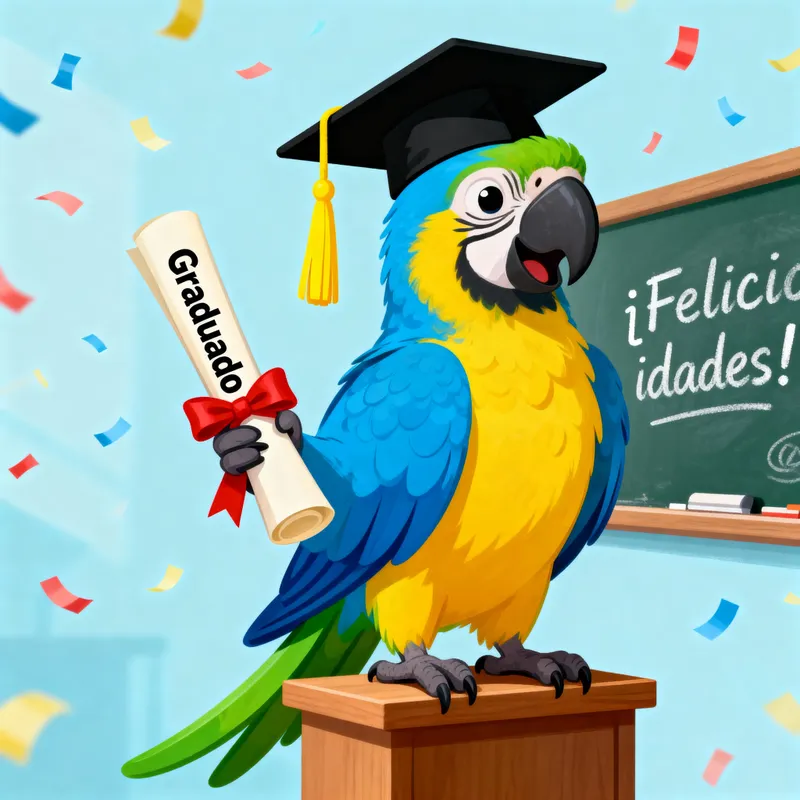 Graduation Parrot Artwork - Unique Designs