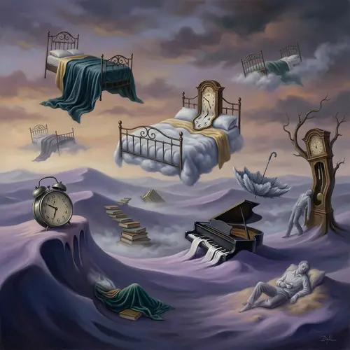 Surrealistic Narcolepsy Visualization: Dream-like Landscape