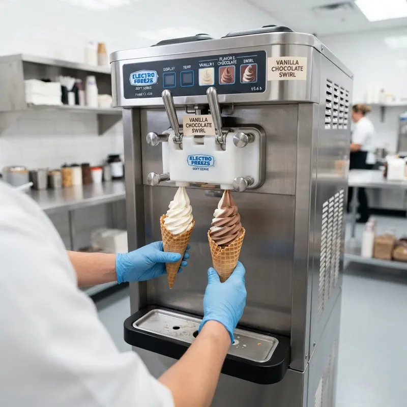 Premium Soft Serve Ice Cream Machine with Double Spouts Premium Soft Serve Ice Cream Machine with Double Spouts