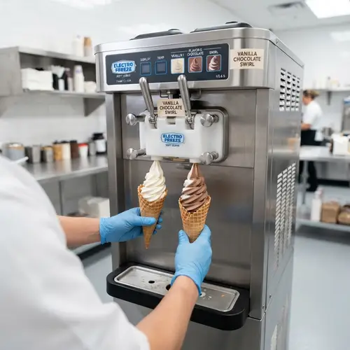 Premium Soft Serve Ice Cream Machine with Double Spouts