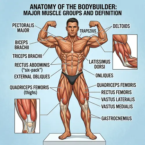 Muscular Bodybuilder Anatomy - Detailed Illustration