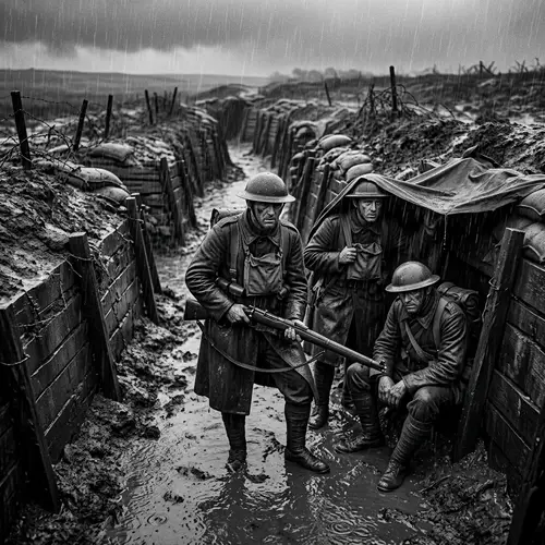Trench Warfare in WW1: Rain and Resilience