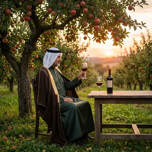 Iranian Leader in an Enchanting Apple Garden