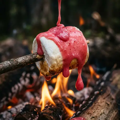 Marshmallow Melting in Strawberry Pink Sauce