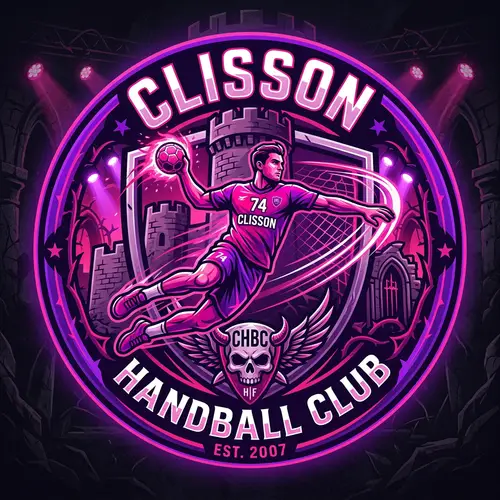 Clisson Handball Club Logo with Hellfest Touch in Pink & Purple