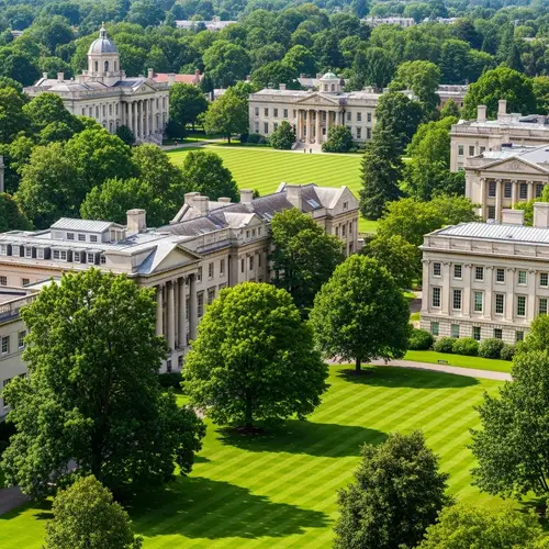 University Campus Design with Green Spaces