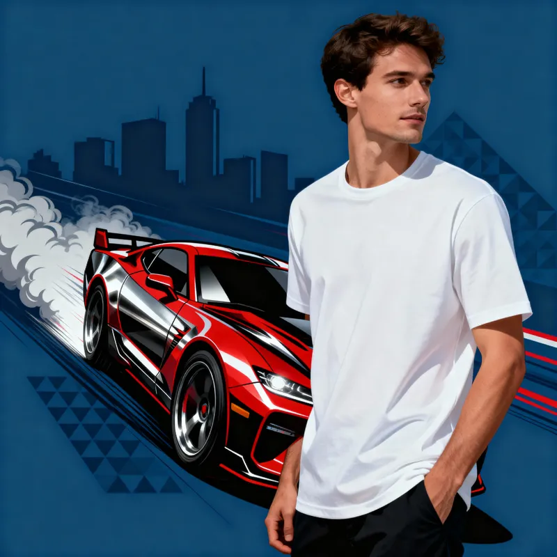 Original Lightning McQueen T-Shirt Template for Men