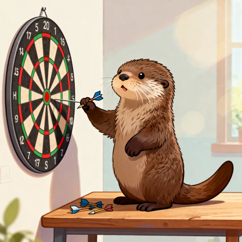 Sei Otter Playing Darts - Fun Wildlife Moment