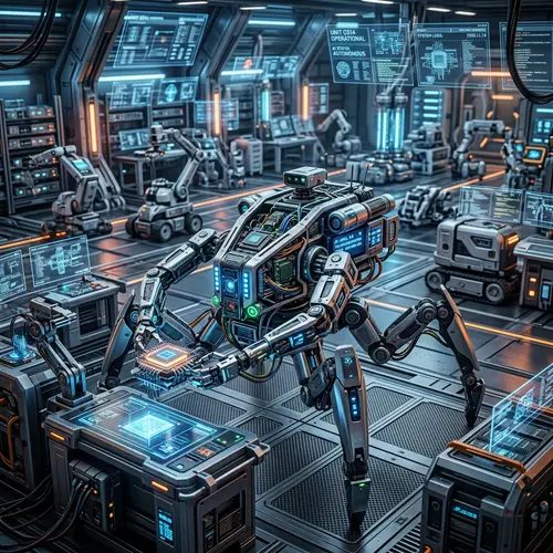 Futuristic Cyber Robot Design 2090: AI and Tech Innovations