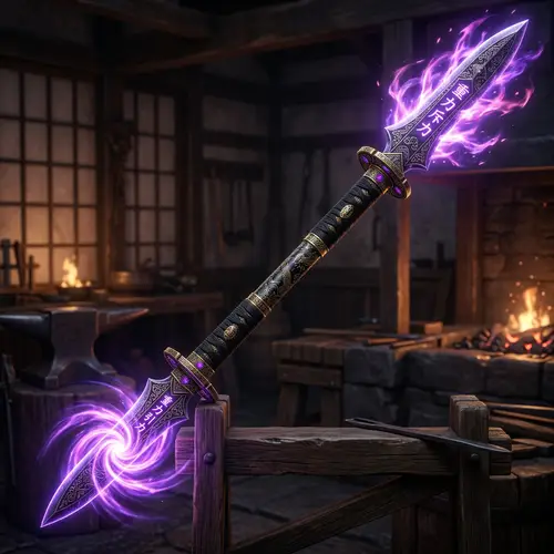 Fantasy Gravity Spear - Unique Dual-Blade Design