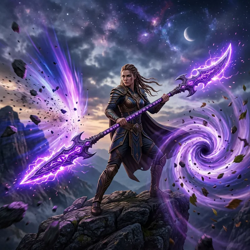 Mythical Gravity Spear with Purple Energies Mythical Gravity Spear with Purple Energies