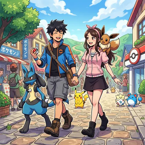 Pokemon Style Human Couple Art