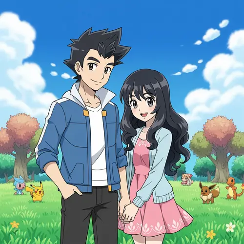 Pokemon Style Human Couple Art