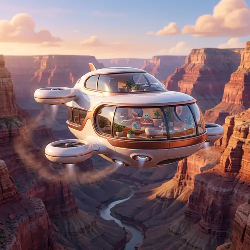 Futuristic Hydrogen Air House in Great Canyon