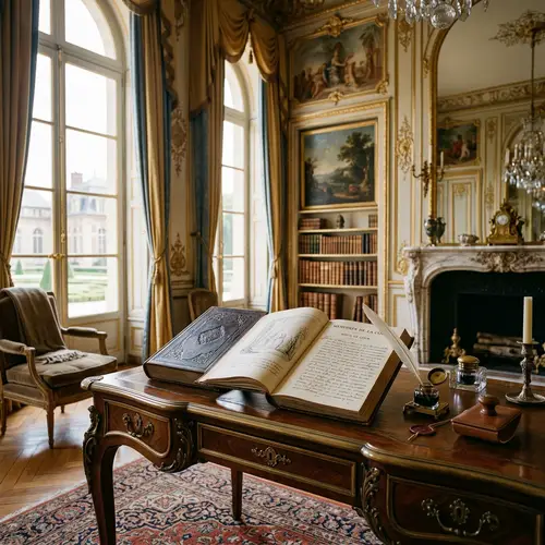 Elegant 19th Century Writing Desk in Luxurious Interior