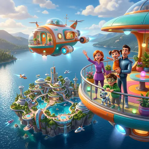 Air House: Jetsons-Inspired Lake Island Retreat
