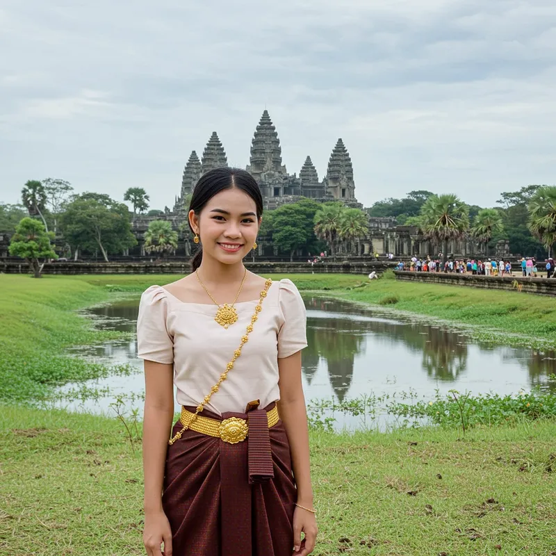 18-Year-Old Cambodian Girl in Traditional Style