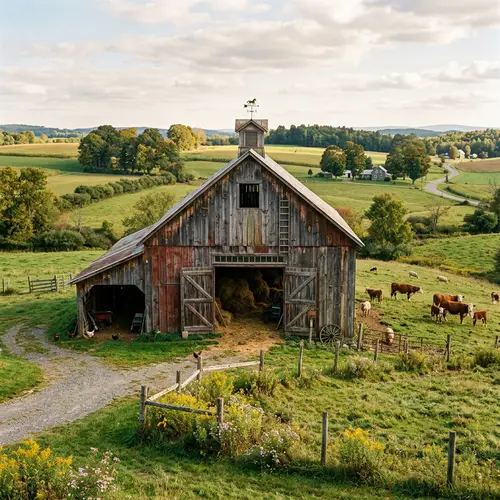 Rustic Barn in Quaint Countryside | Weathered Wood Structure