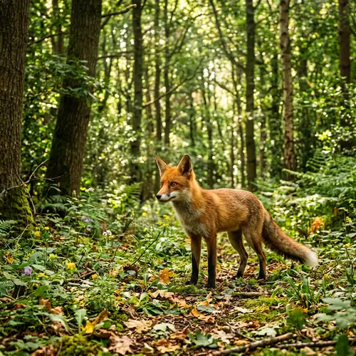 Majestic Fox in Lush Forest - Nature's Beauty Captured