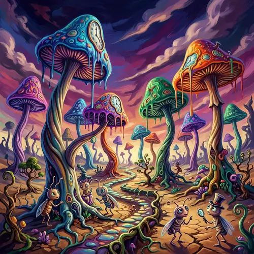 Surreal Mushroom Forest: A Dreamlike Digital Art Piece