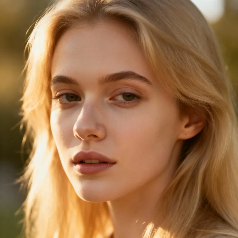 Caucasian Woman with Long Blonde Hair