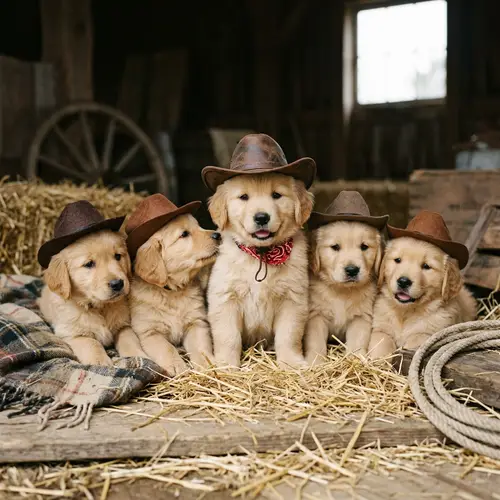 Puppies in Cowboy Hats: Adorable and Fun