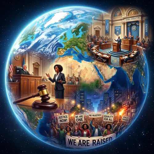 Powerful Collage of Justice and Governance