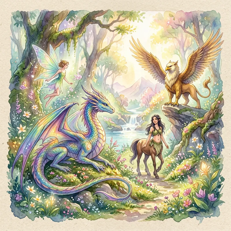 Captivating Fantasy Creatures in Watercolor