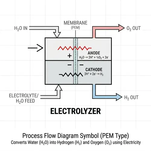 Electrolyzer Symbol - Illustration for Industry