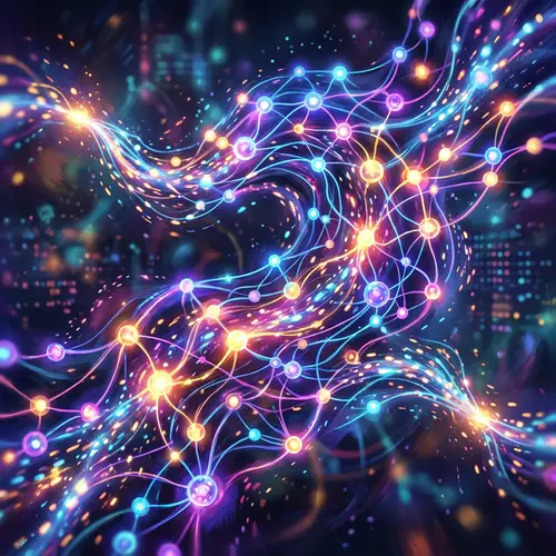 Vibrant Neural Network Digital Art Visualization