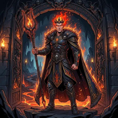 Hot Anime Hades: Ruler of the Underworld with Fiery Aura