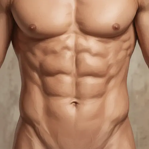 Six-Pack Abs Illustration | Defined Abdominal Muscles Artwork