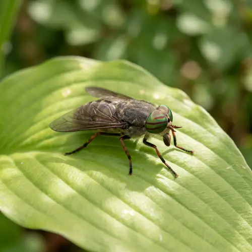 Gadfly on Green Leaf - Annoying Persistence and Bite