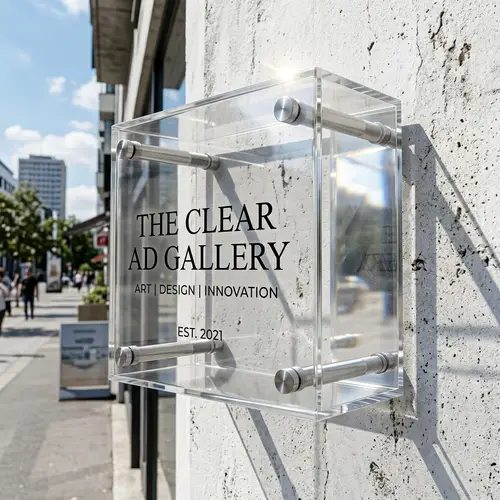 Ultra-Realistic Acrylic Store Sign on Concrete Wall