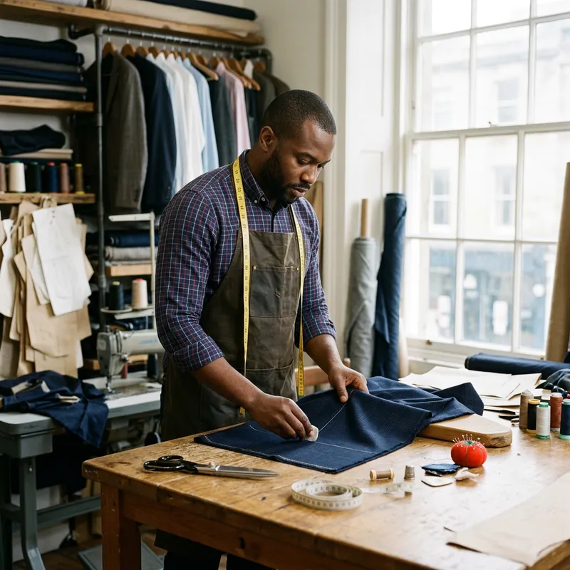 Black Male Tailor Designing Cloth for Professional Look