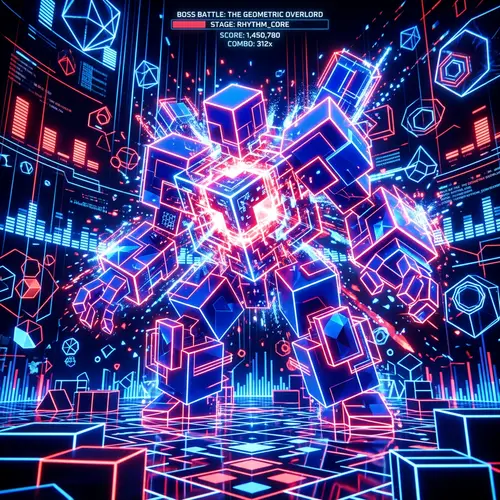 The Boss: Abstract Geometry-based Rhythm Game Character