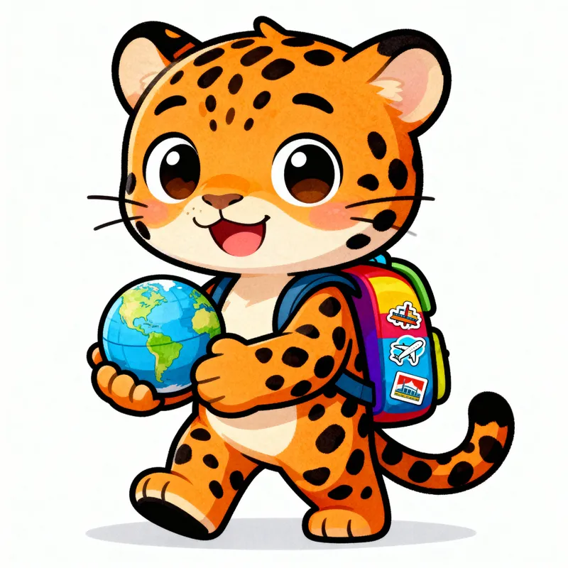 Adventurous Jaguar Mascot: Explore the World