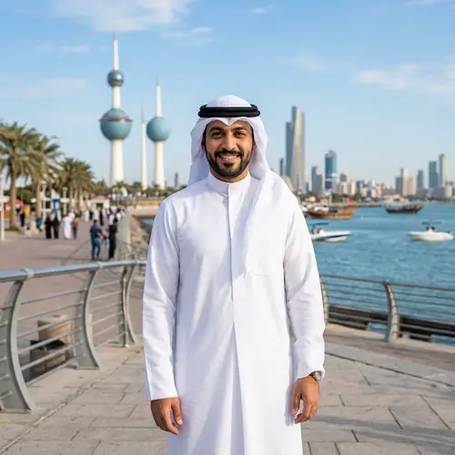 Kuwaiti Character in Traditional Dishdasha