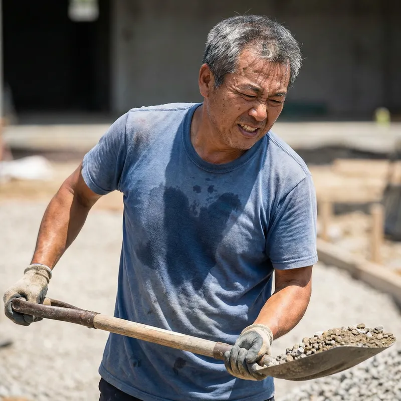 Intense Asian Man Sweating | Hard Work Under Blazing Sun Intense Asian Man Sweating | Hard Work Under Blazing Sun