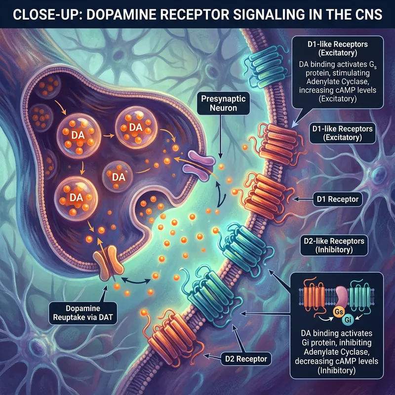 Vibrant Digital Art of Dopamine Receptors Vibrant Digital Art of Dopamine Receptors