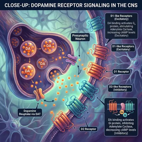 Vibrant Digital Art of Dopamine Receptors