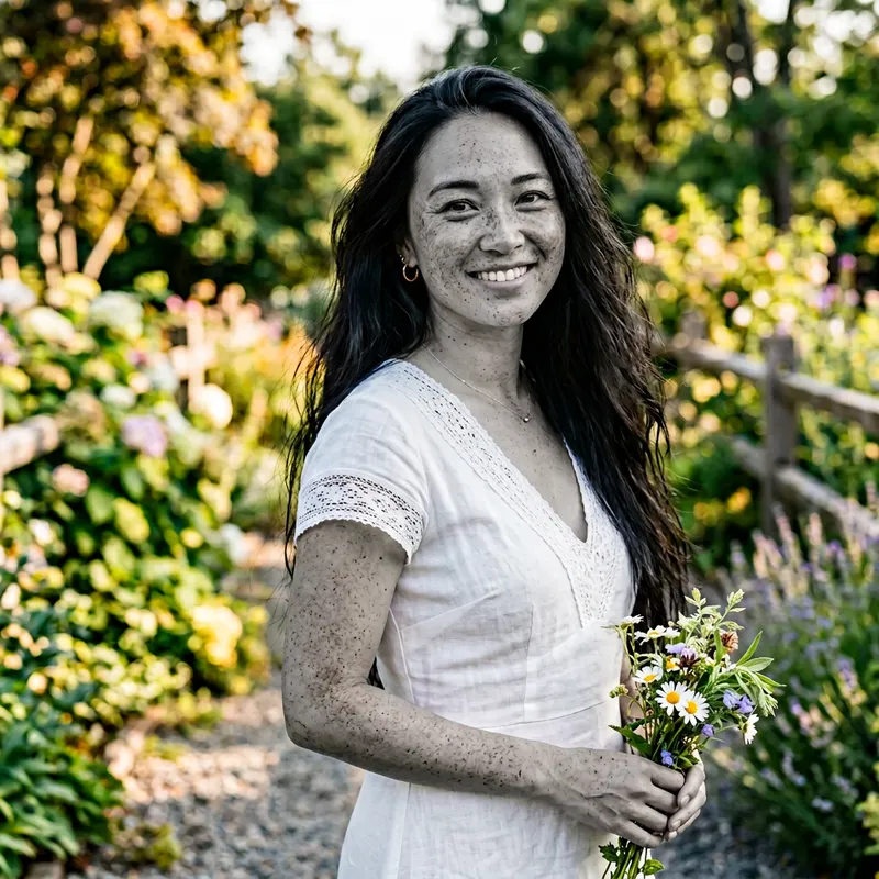 Elegant Asian Woman in White Dress Elegant Asian Woman in White Dress