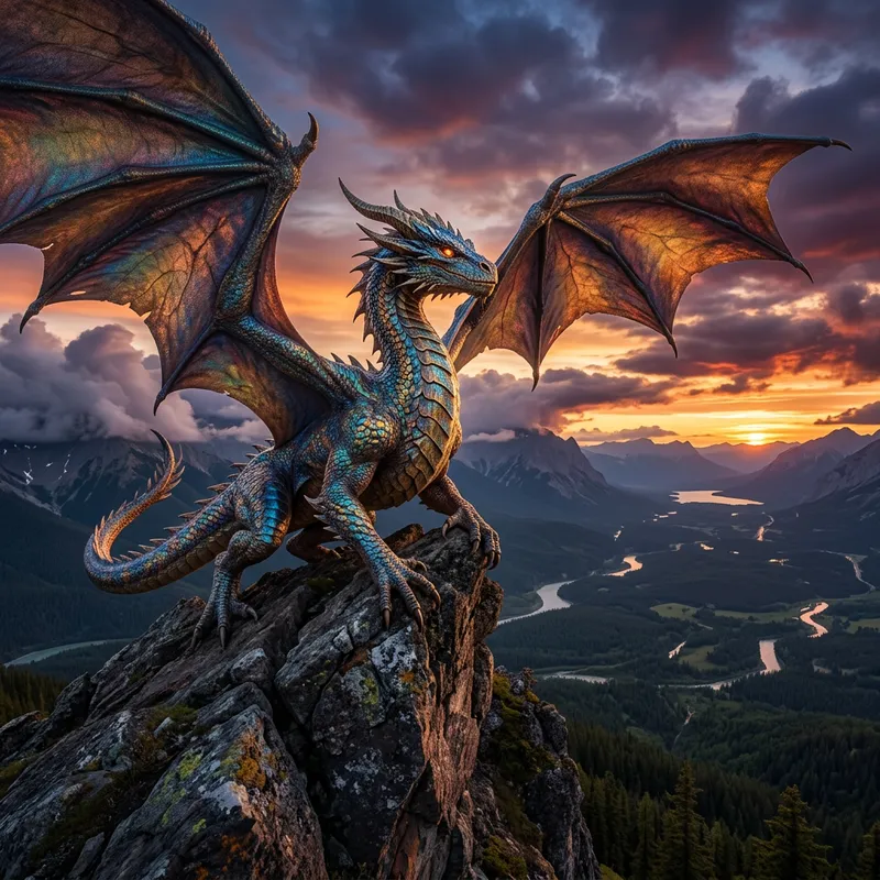 Magnificent Dragon: Shimmering Scales & Powerful Wings