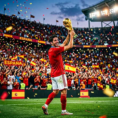 Cristiano Lifts World Cup Trophy in Celebration