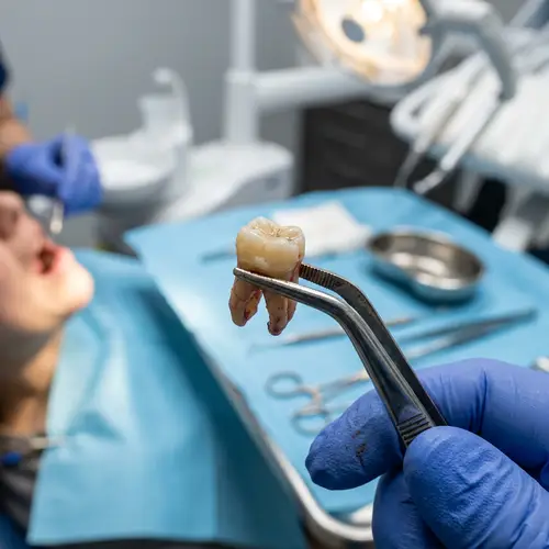 Realistic Image of Tooth in Dental Tweezers